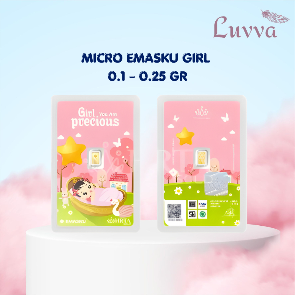 LOGAM MULIA MICRO GOLD EMASKU 0.1GR DAN 0.25GR BABY GIRL SERIES