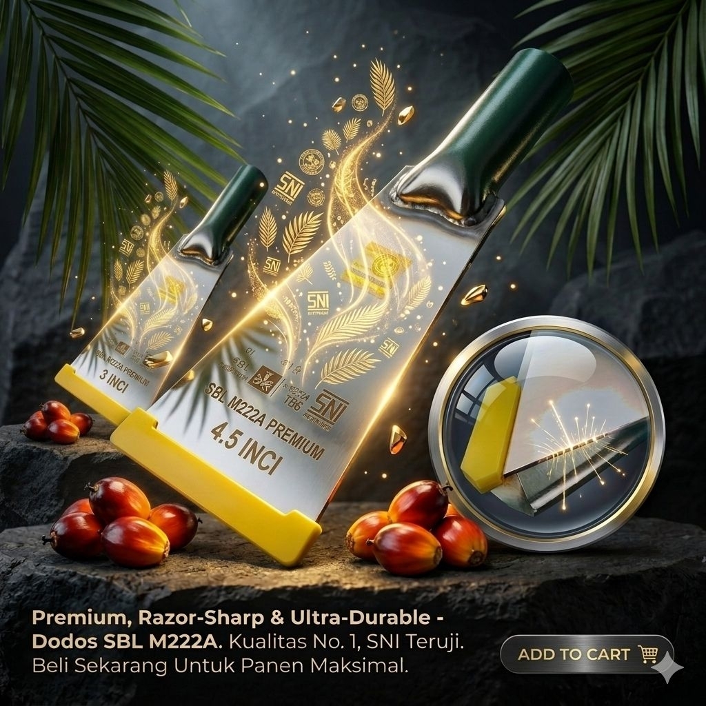 Dodos Sbl M222A Asli Malaysia Baja Karbon Super Tajam Alat Panen Kelapa Sawit 3" 4" 4.5" 5"