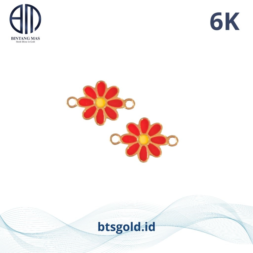Liontin Emas Charm Flower Daisy | 6K