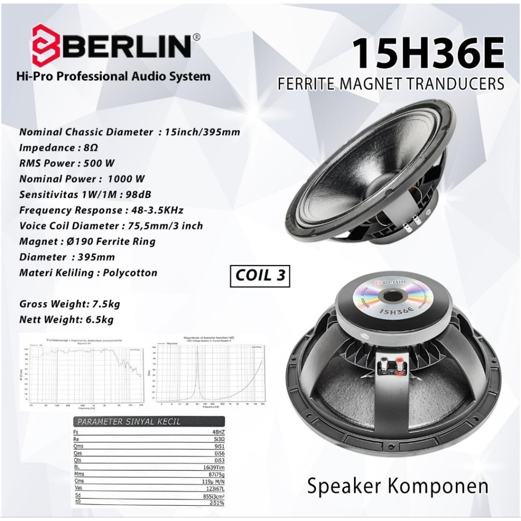 SPEAKER KOMPONEN 15H36E 15 INCH