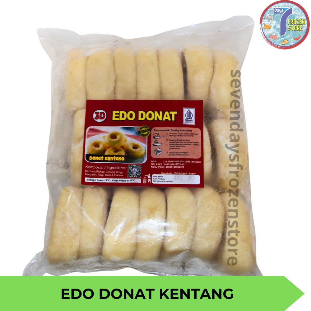 Donut Kentang I Susu Mini 3D Edo Donat Isi 20 650gr Beku Frozen