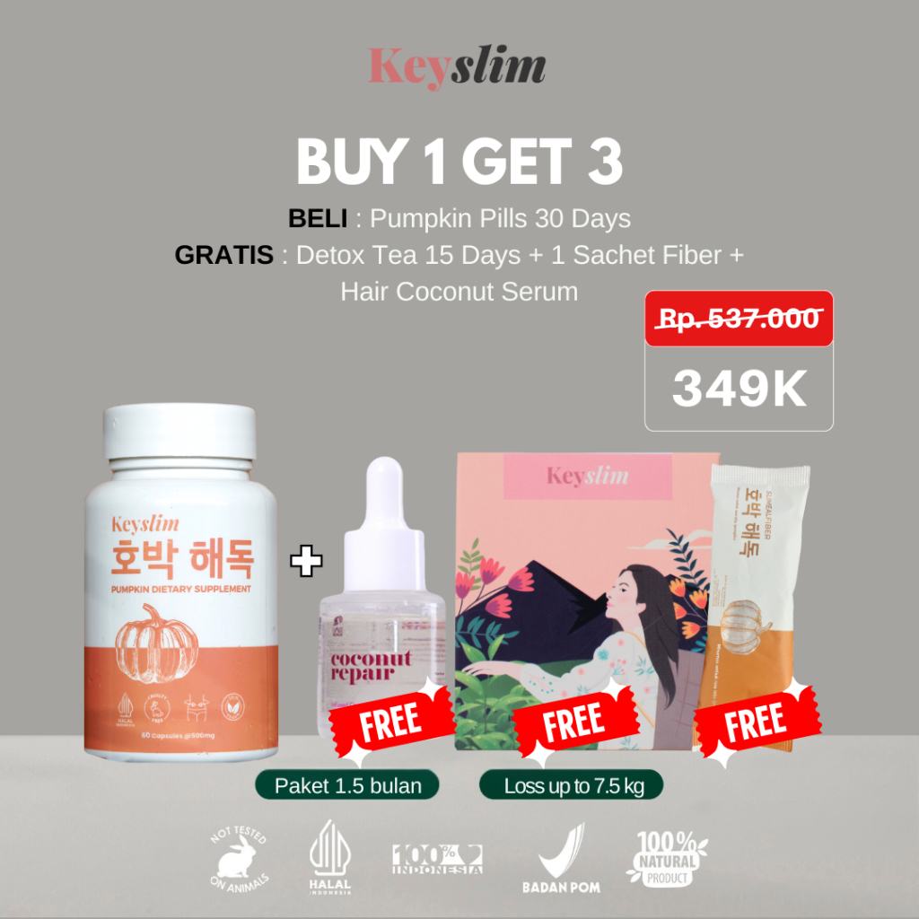 BUY 1 GET 3 FREE [[Pumpkin 30 Days FREE Detox Tea 15 Days + 1 Sachet Fiber Pumpkin + Hair Serum]]