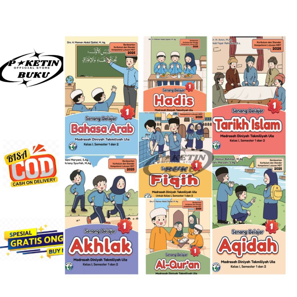 Edisi 2026 Buku MDTA 1 Paket 7 Mapel MDTA Penerbit Rizky Kelas 1