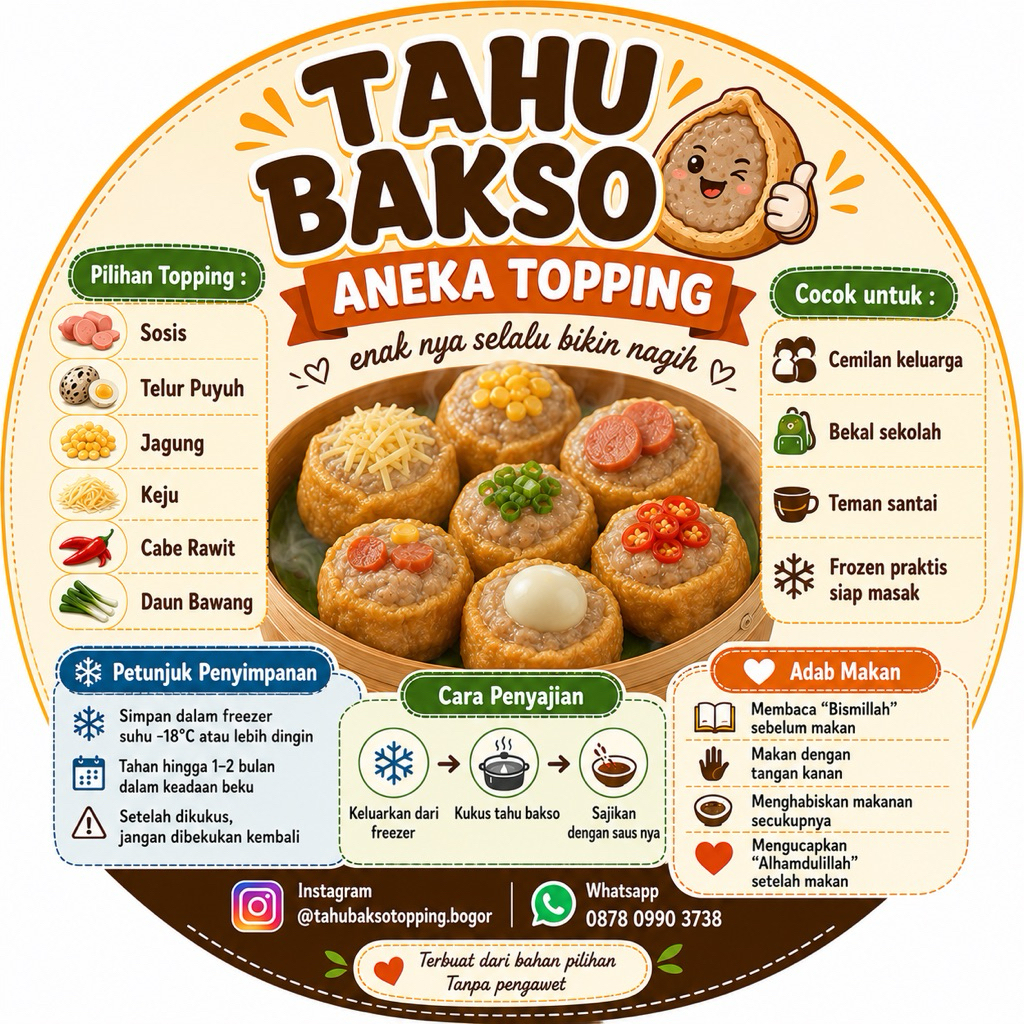 TAHU BAKSO ANEKA TOPPING | Frozen Food Halal | Isi 4, 6, 8, 10, 20 | FREE Saos Thailand Homemade