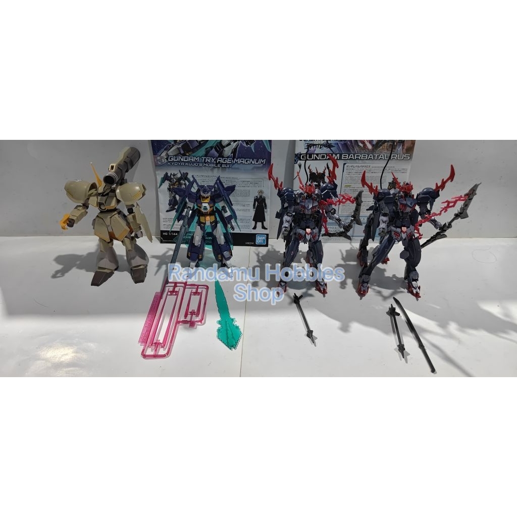 HG Galbaldy Rebake, Gundam Try Age Magnum, & 2 Barbataurus [Bandai] - ( TAG : Barbataurus Amazing St