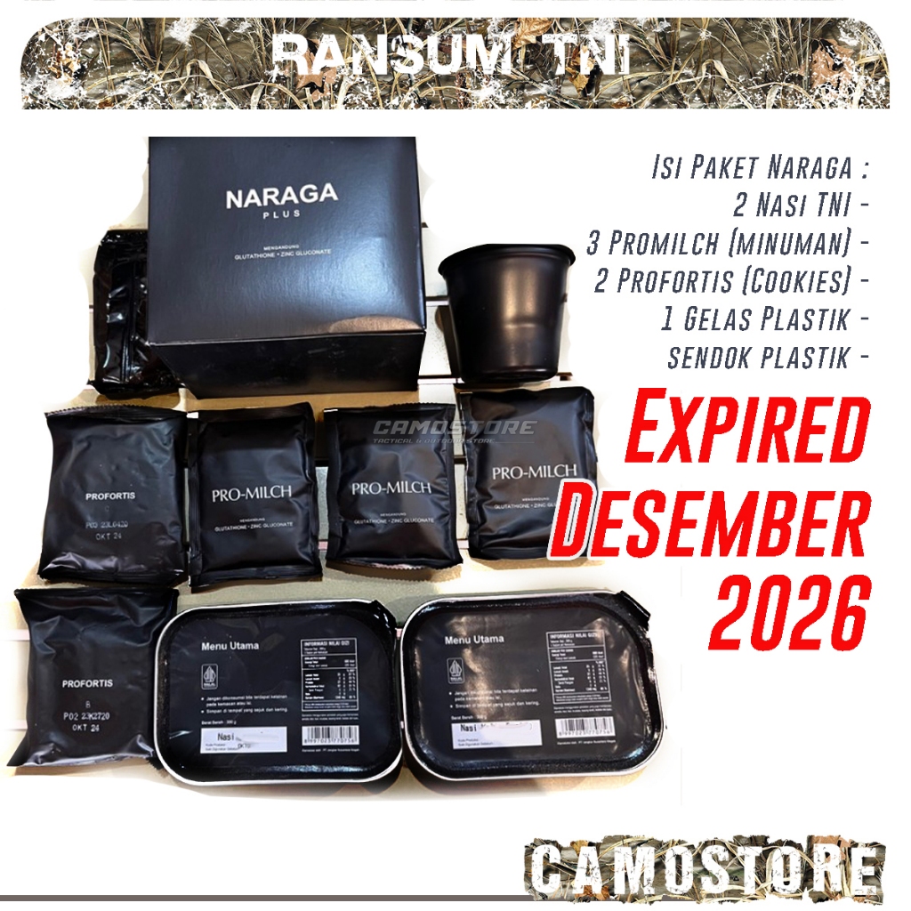 Ransum Tentara Paket Nasi Naraga MRE makanan instan survival Camping Hiking
