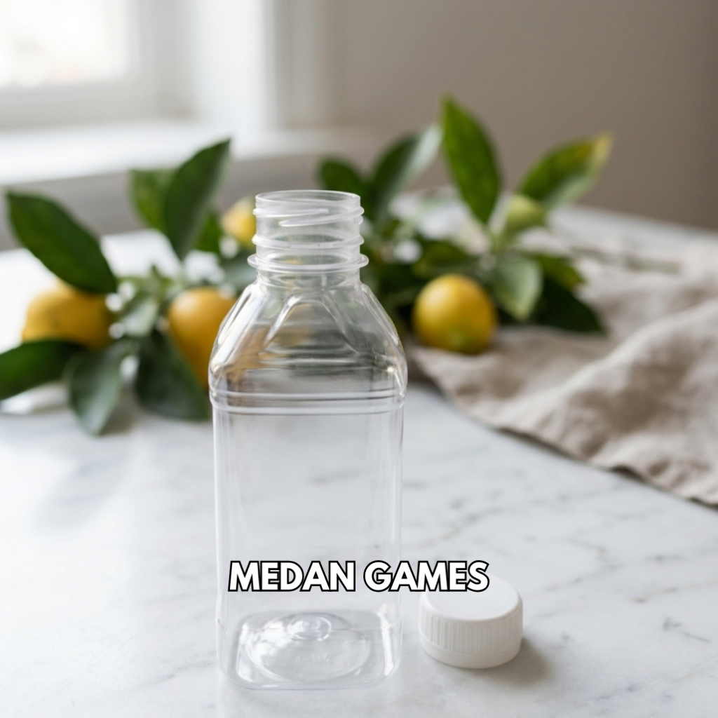 Botol Plastik Petak 250 ml isi 144 pcs per Bal Tutup Segel Putih Ramping, Higienis & Siap Isi