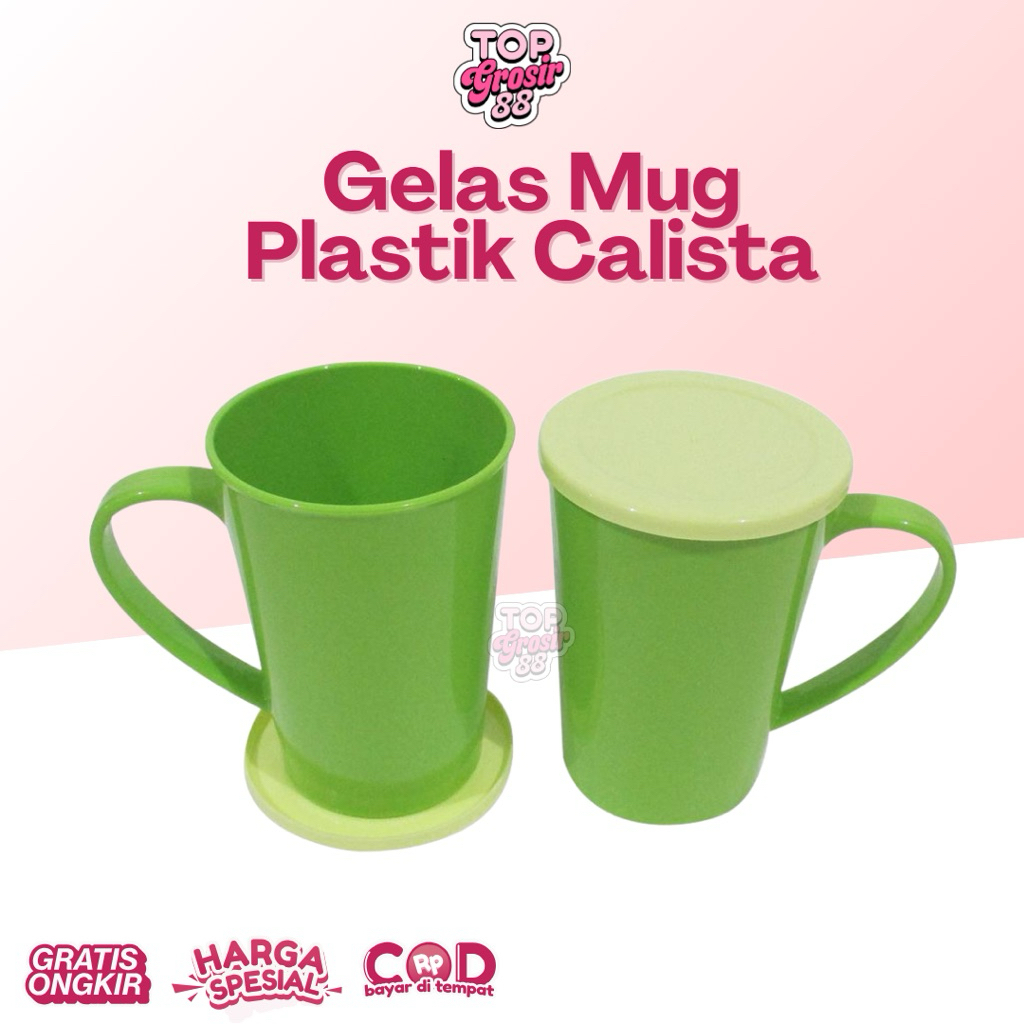 Gelas Mug Plastik Calista | Cangkir Gunma Calista | Cangkir Warna Warni
