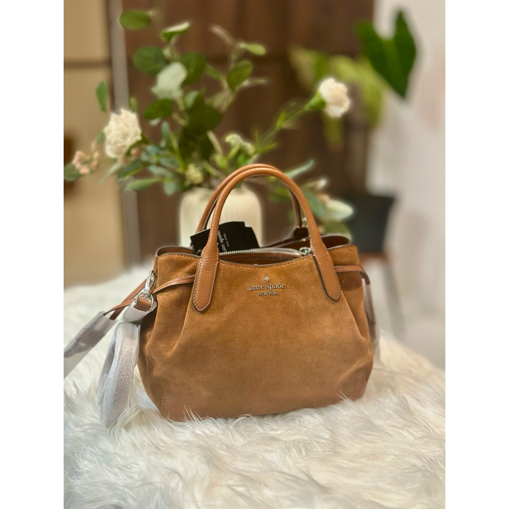 Kate Spade small dumpling suede warm ginger -tas wanita sling bag
