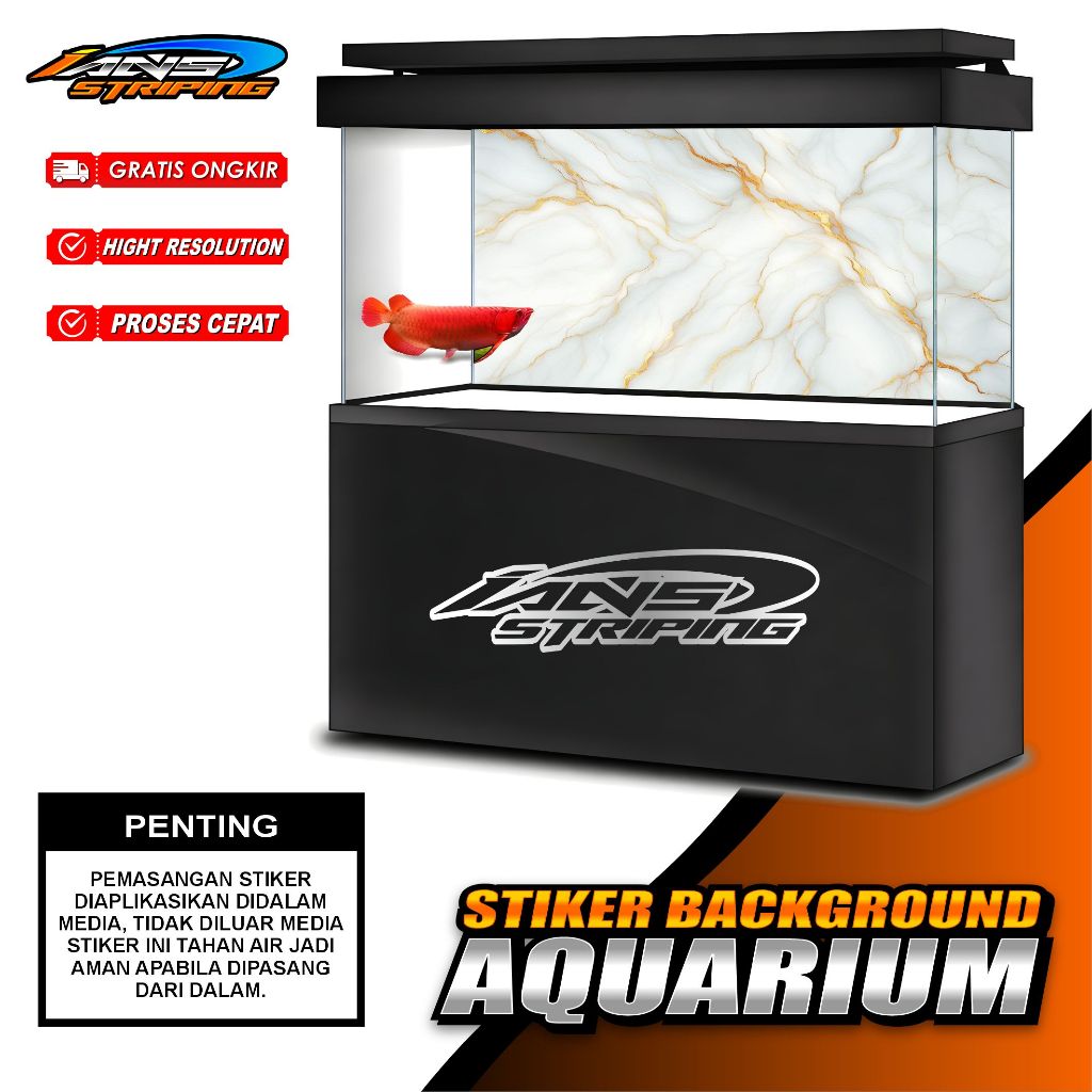 AQ004-STIKER WALLPAPER QUARIUM AQUASCAPE MOTIF MARMER/STIKER KACA AQUARIUM BACK GROUN AQUARIUM