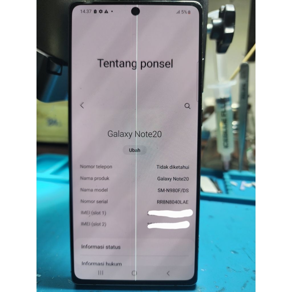 Lcd frem samsung note 20 biasa