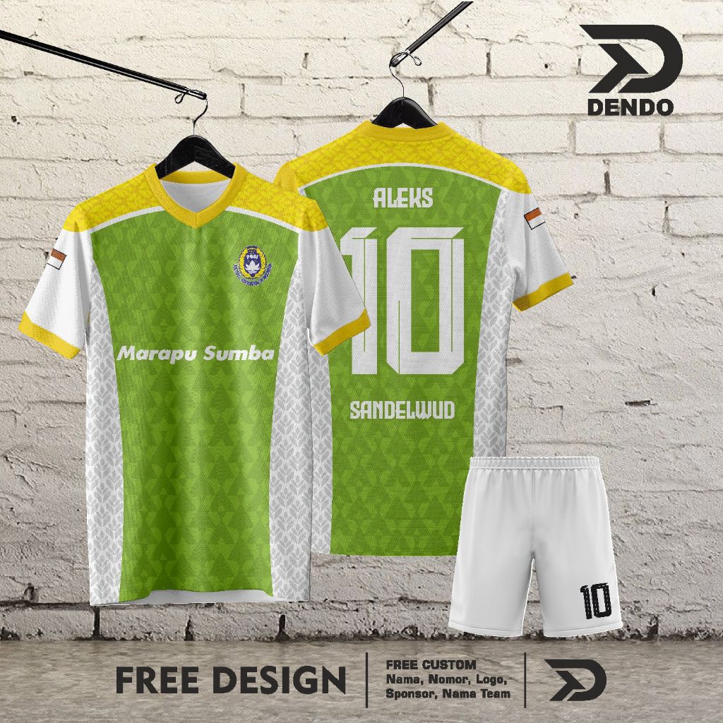 Jersey Futsal custom | Jersey Sepak Bola | Blue Flower Free Custom Name Set