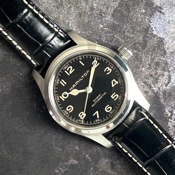 Hamilton Khaki Field Murph Auto 38 mm Interstellar Black H70405730 Leather Strap