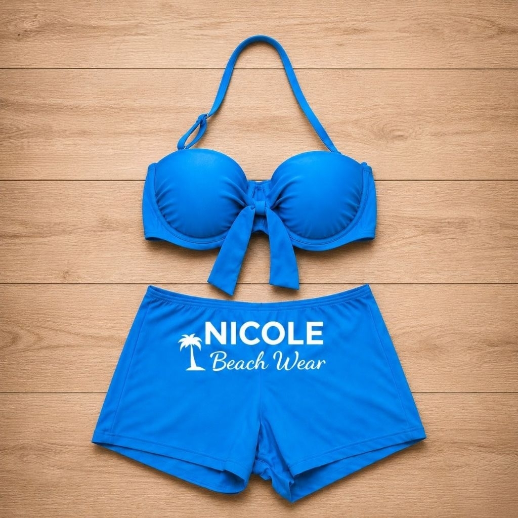 [NICOLE] Bikini Kawat Biru Bikini Pantai Bikini Sexy Baju Renang Swimsuit | Bikini Wanita Korean Sty