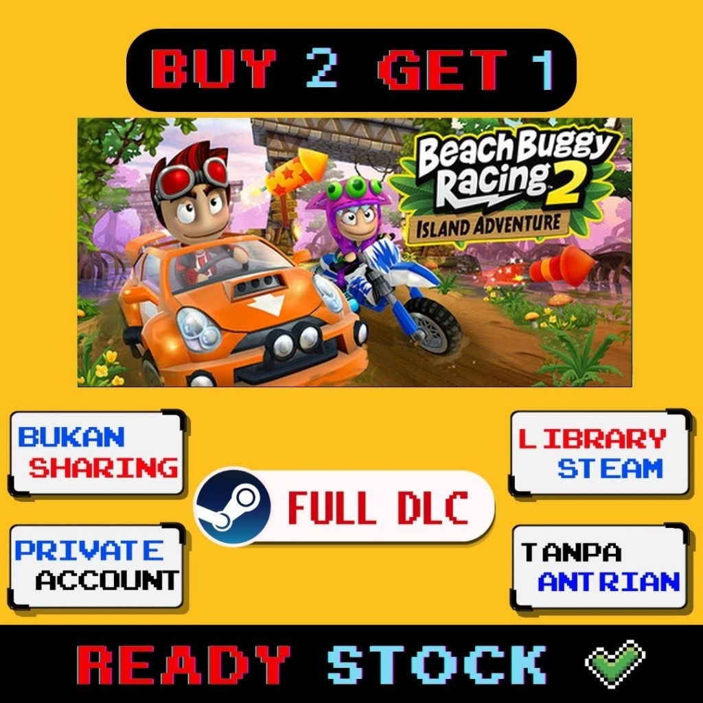 Beach Buggy Racing 2: Island Adventure Original Full DLC Private account Non sharing Bonus Beli 2 gr