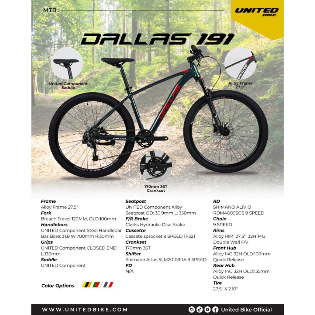 MTB UNITED DALLAS 191 SIZE 27,5 ORIGINAL