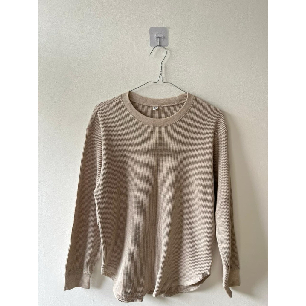 preloved knit blouse uniqlo waffle