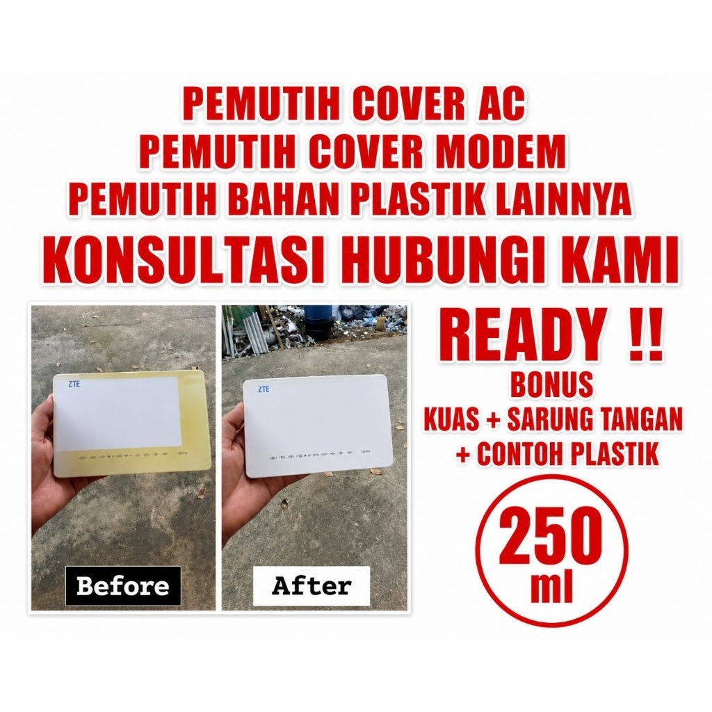 250ml Cairan Pemutih MODEM / ROUTER Yang Menguning 100% Ampuh untuk zte f609 v3 , zte f670l, huawei 