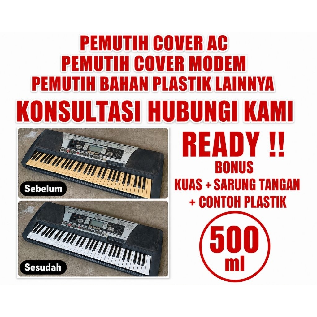 500ml Pembersih Plastik Menguning Pemutih Casing Modem WiFi Router AC Indoor Keyboard Piano Putih Be