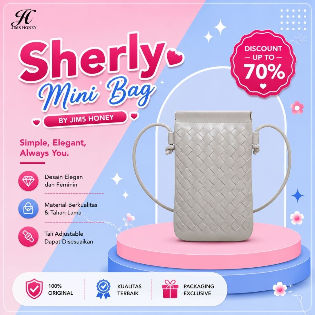 AFISH - Jimshoney Sherly Bag - Tas Selempang Wanita/Tas Sling Hp yang Simple, Praktis, Tipis