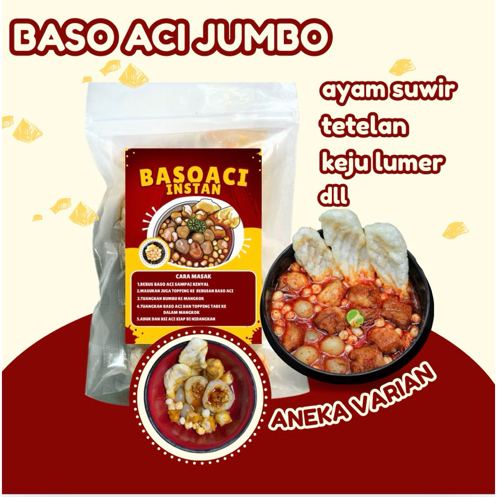 Baso Aci Instan food|Baso Aci Jumbo Ayam Suwir|Baso Aci Keju|Baso Aci Tetelan|Baso Aci Instan Chilio