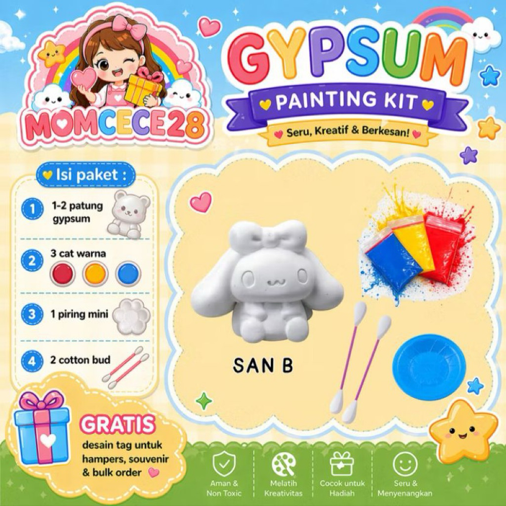 [RESELLER RESMI] (TEMA SAN***RIO) GYPSUM MEWARNAI ANAK | MELUKIS GYPSUM | MEWARNAI GYPSUM | GYPFUN |