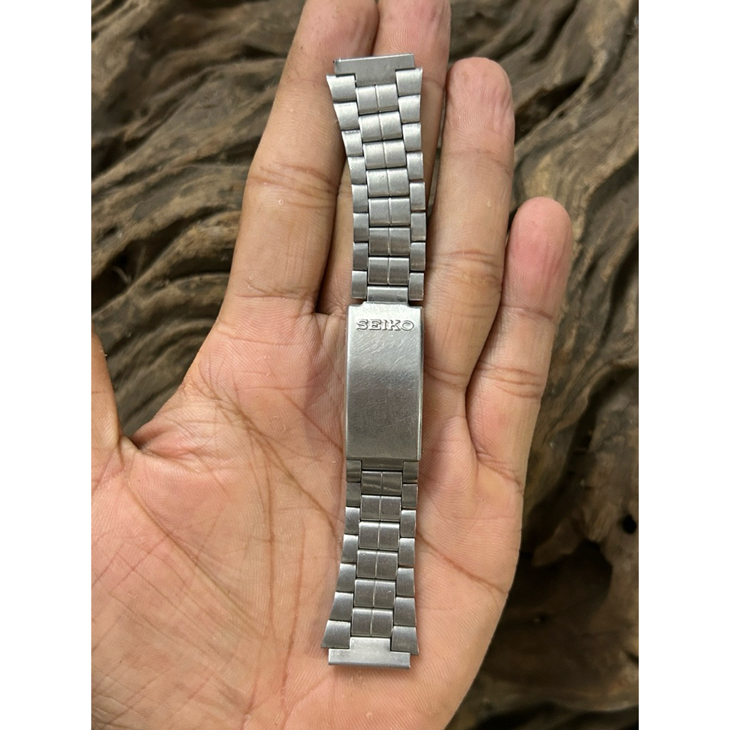 Strap Seiko Vintage 18mm Stainless Steel Original Bekas Fold Clasp Logo Seiko Bracelet Lawas