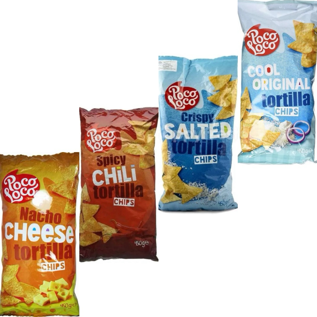 Poco Loco Tortilla Chips / Poco / Loco / Tortilla / Nacho / Salted / Round / Chips / 450g / Chip / C