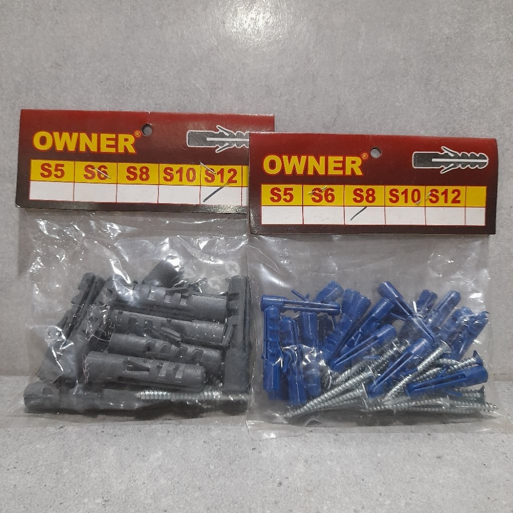 OWNER  Fisher / Wall Plug Screw set, ukuran S5, S6, S8, S10, S12