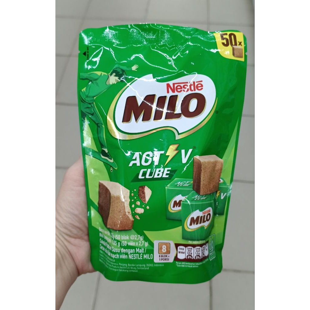 Nestle Milo Cube active isi 50 pcs - malted cocoa cubes permen milo