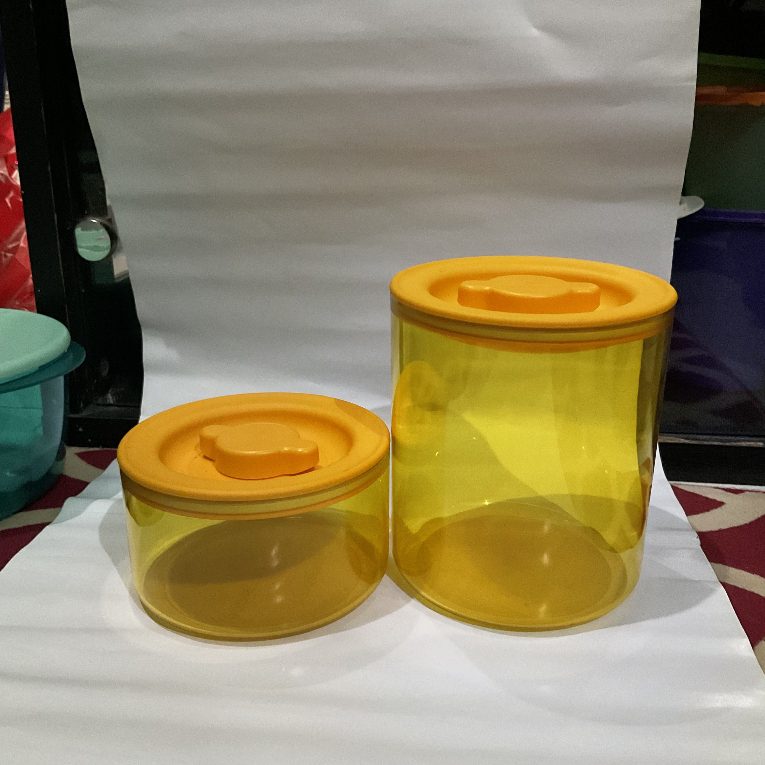 Toples Tupperware Counterpart Kuning Original 800ml & 2L / Canister Bening [Cuci Gudang]