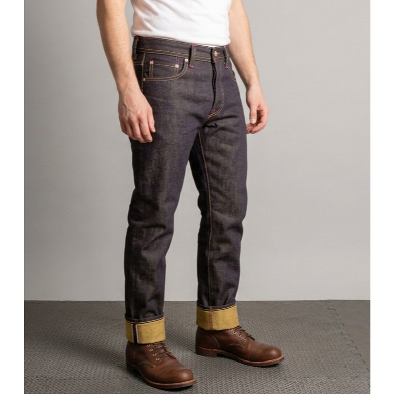 celana jeans pria salvegde 17oz indigo yellow ukuran 27-34