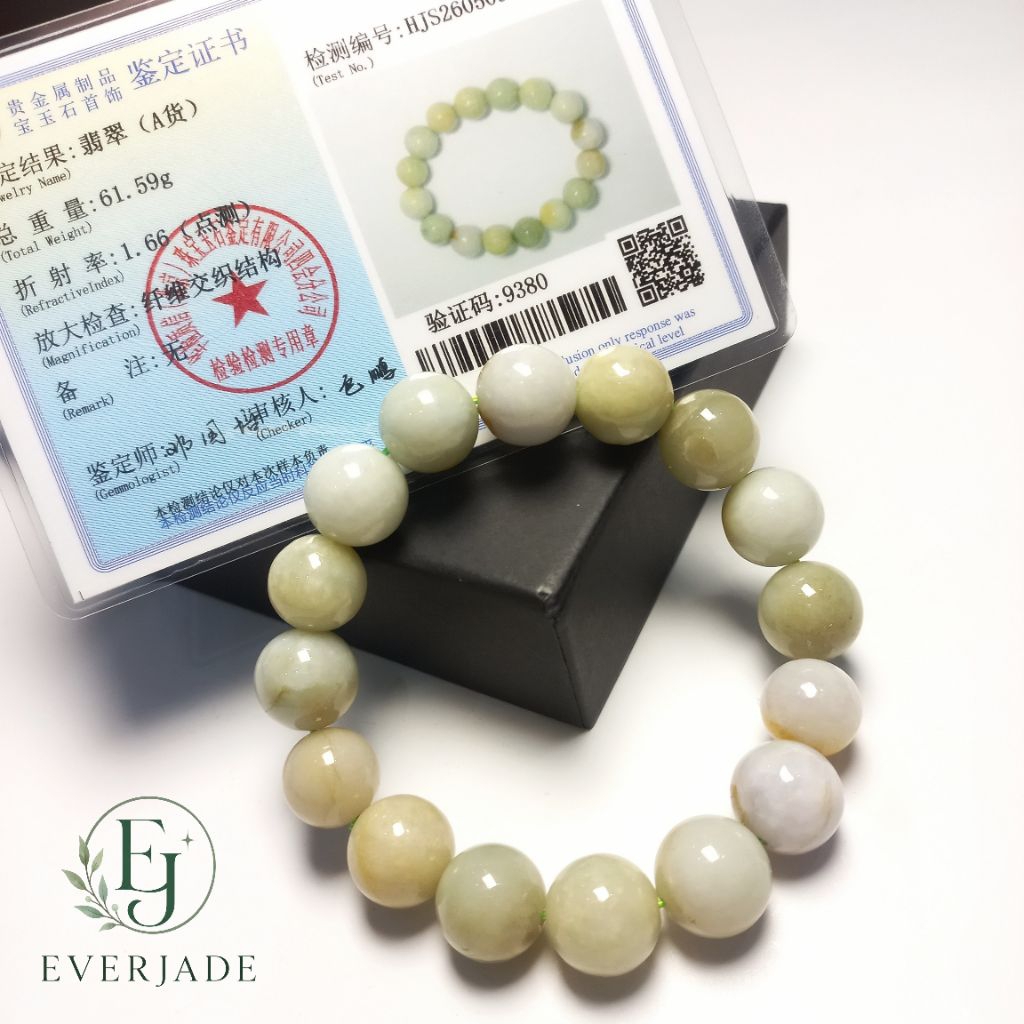 Gelang Giok Burma Beads Asli Original Include Sertifikat