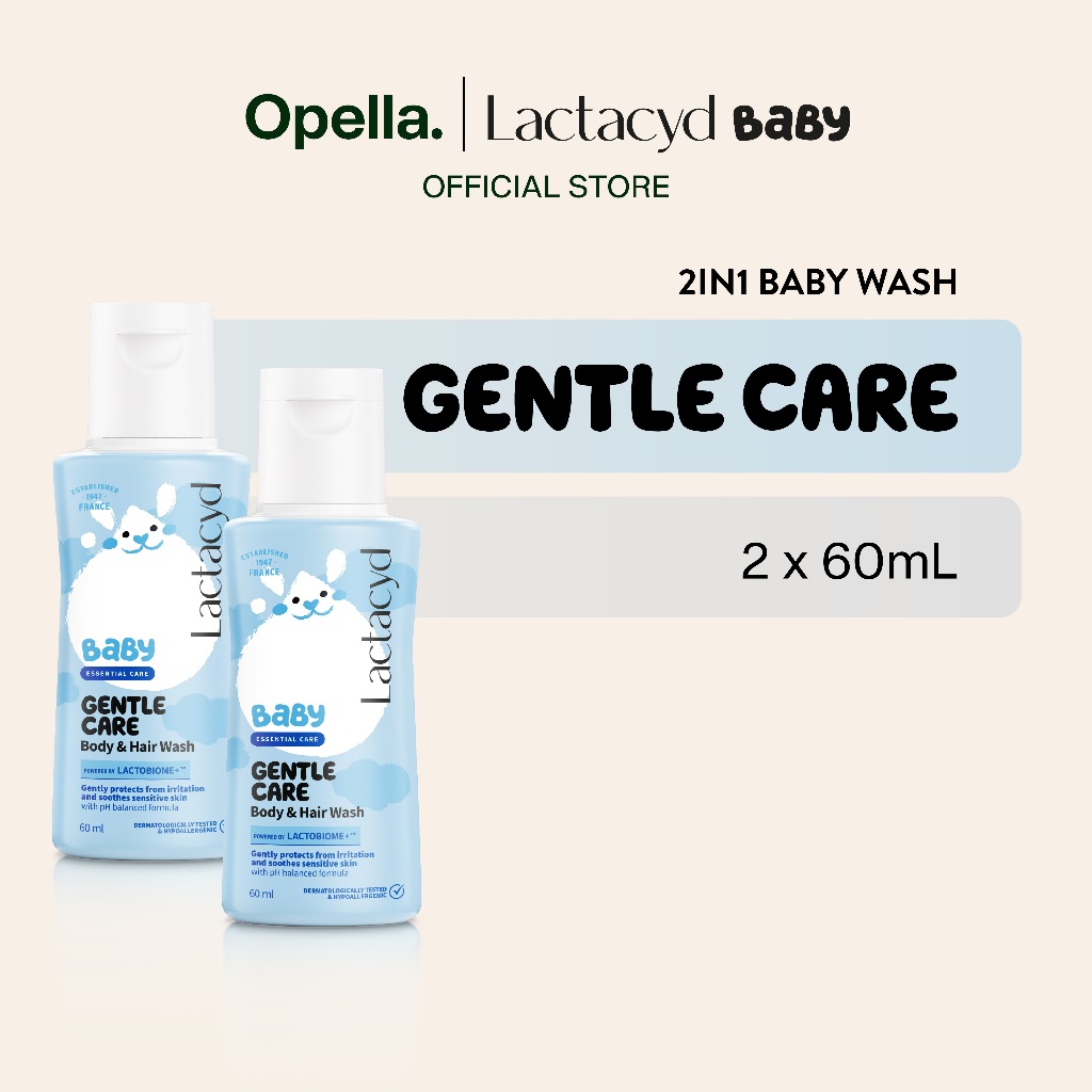 Lactacyd Baby Gentle Care 2in1 Body Wash and Hair Shampoo 2x60mL – Sabun & Sampo Bayi Melindungi dar