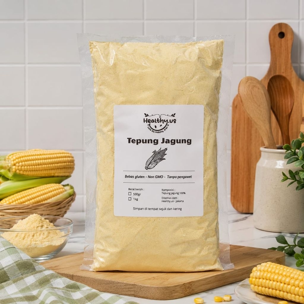 Tepung Jagung Bebas Gluten / Tepung Polenta / Corn Meal 500gr-1kg