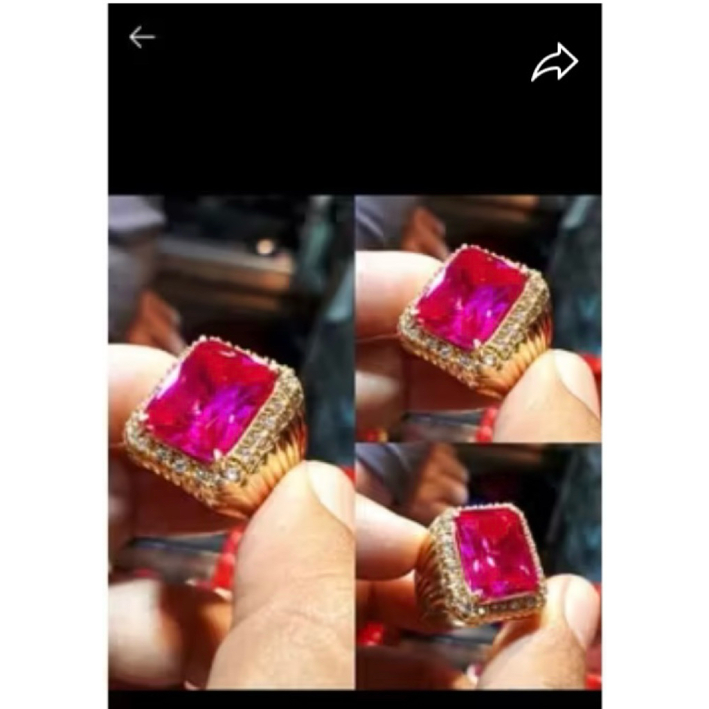 Cincin Permata Merah Siem Bangkok Asli Natural Kwalitas Istimewa