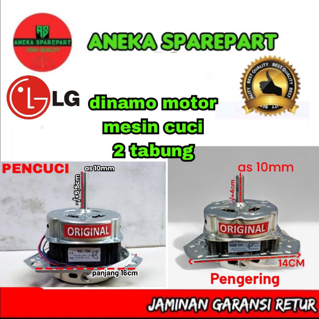 dinamo motor mesin cuci 2 tabung LG WP-600N, WP-650N, WP-700N, WP-750N, WP-850N, WP-905N