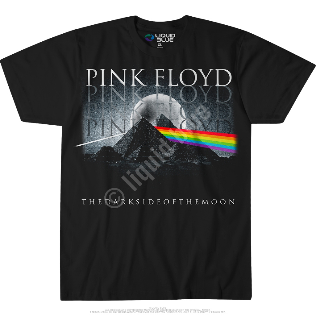 PINK FLOYD PYRAMID SPECTRUM TAG LIQUID BLUE SIZE L T SHIRT