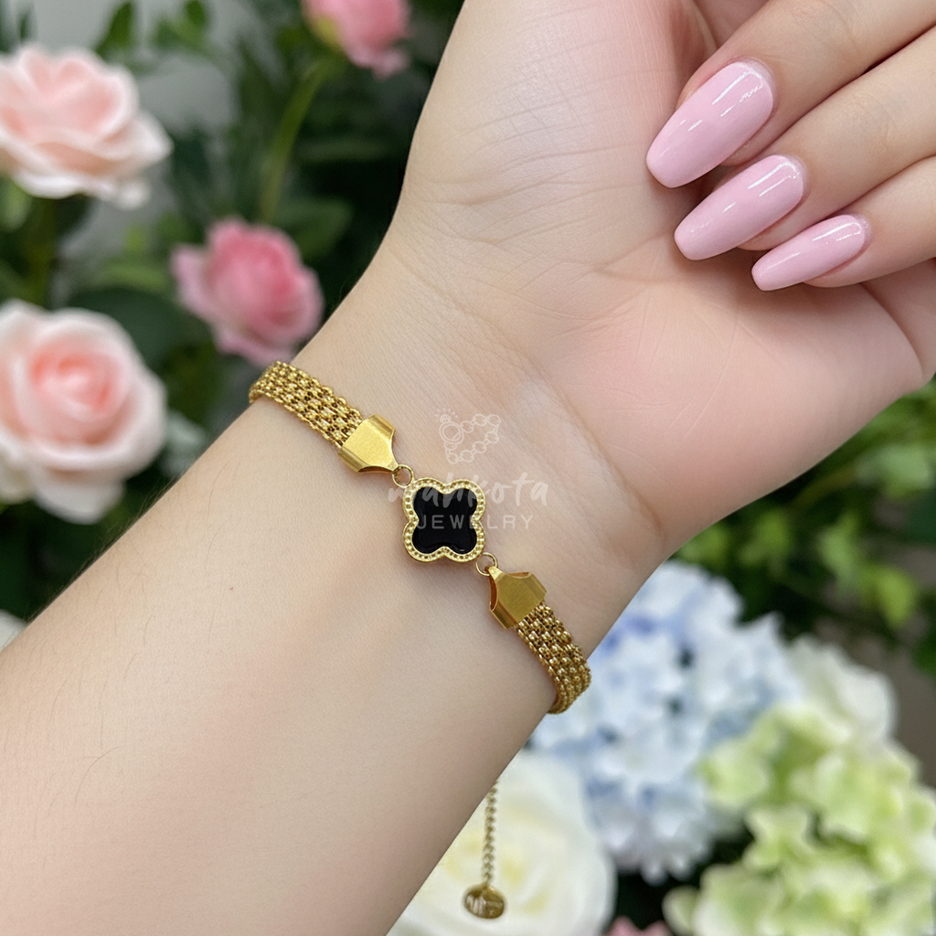 G210 Gelang Titanium Premium Wanita Lapis emas 18 KGP
