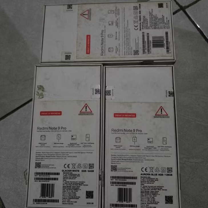 Dus Box Xiaomi Redmi Note 9 Pro Original Copotan
