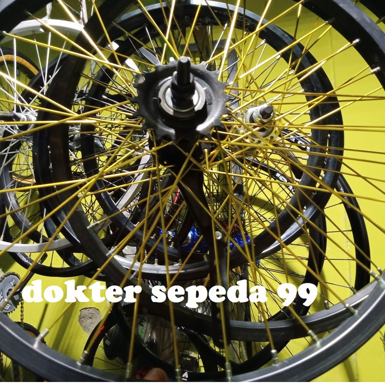 Wheel set velg terpedo DEPAN BELAKANG SEPEDA 20 INCH