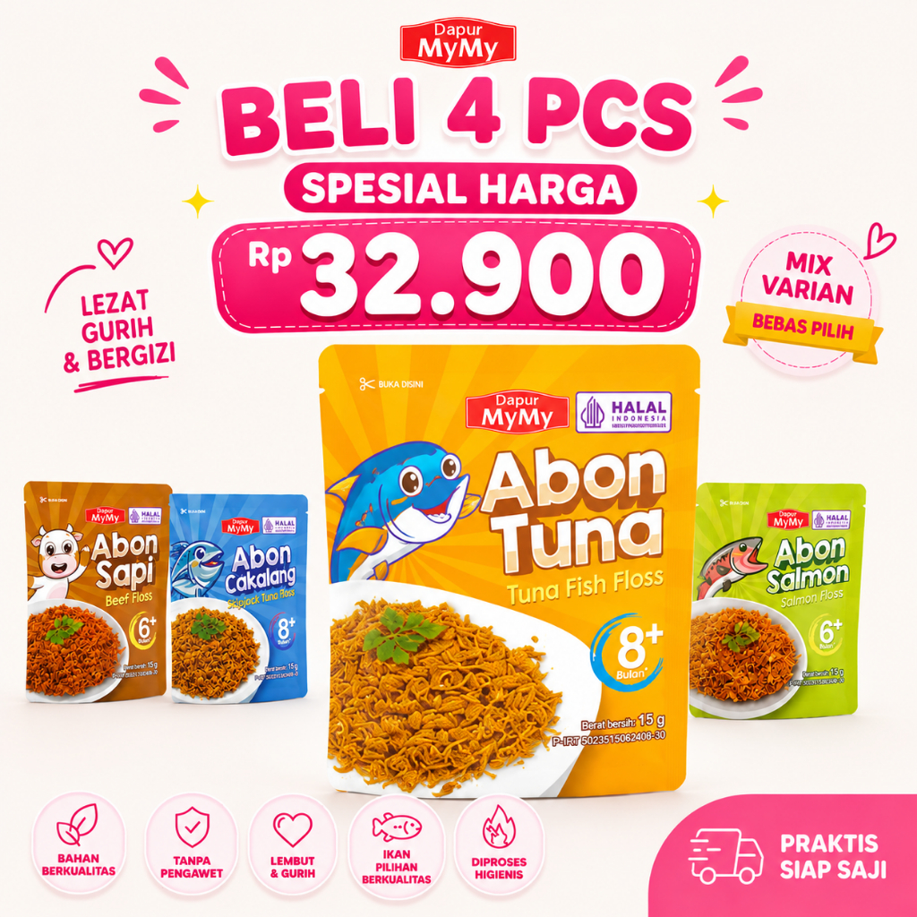 Abon Ikan Tuna MPASI Bayi 8 Bulan + | Topping Nasi Bayi Sehat | Abon Bayi Halal MyMy