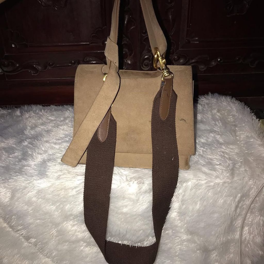 PRELOVED hand bag sling bag suede second