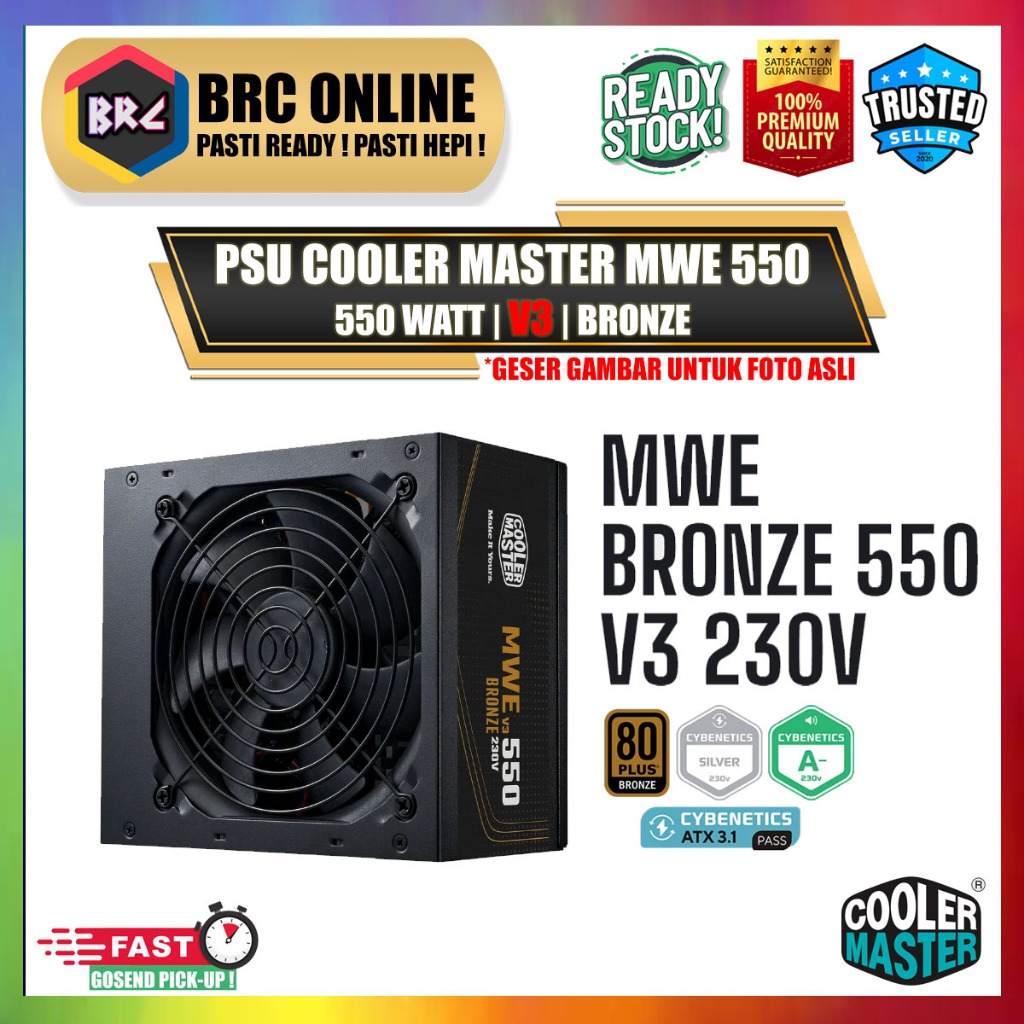PSU Cooler Master MWE 550 V3 Bronze | Power Supply MWE550 | 550W 80+ BRONZE