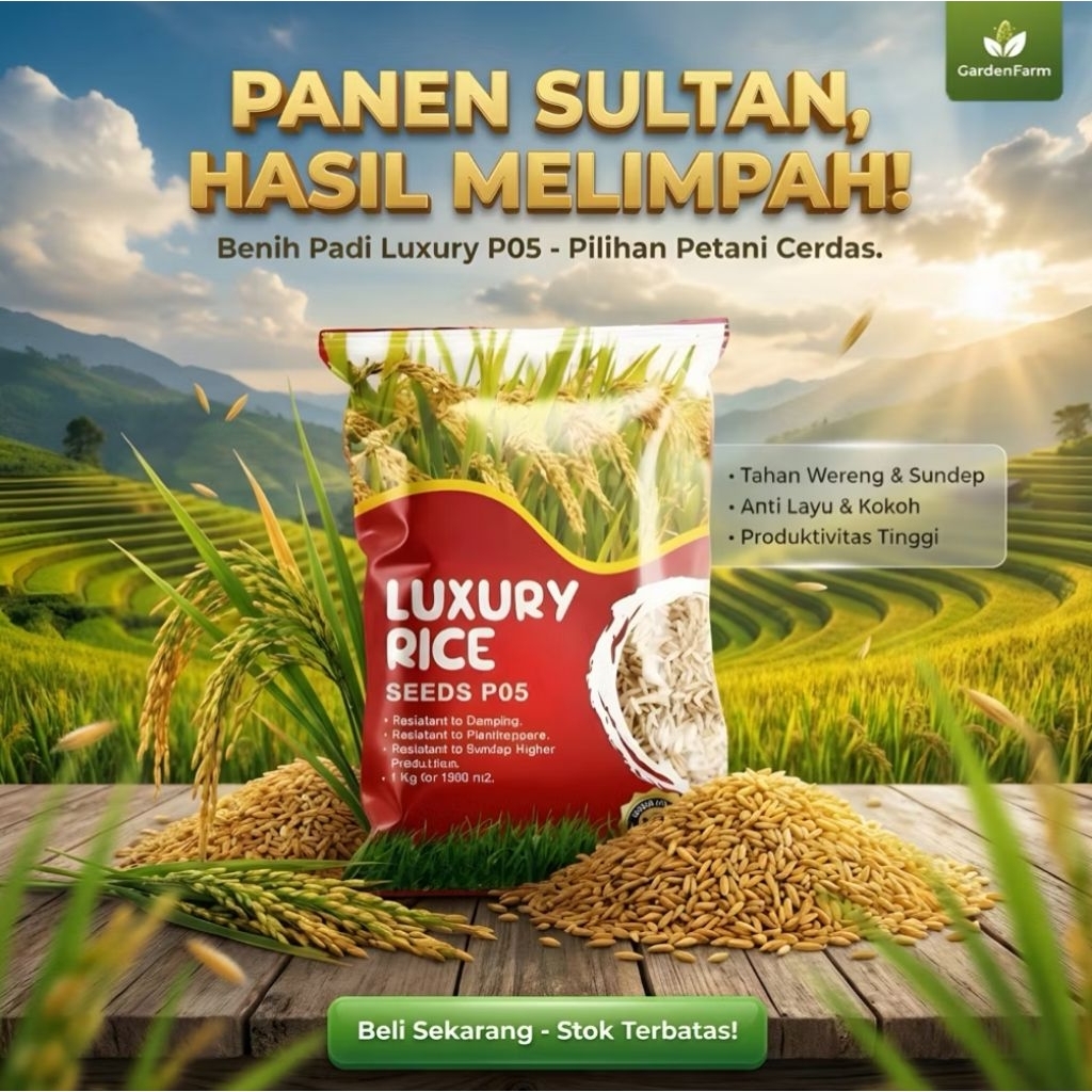 LUXURY RICE SEDS 1KG  Benih Padi P05  1 Bungkus Bibit PadiUnggul Benih Padi Prenmium BENIH PADI P05 