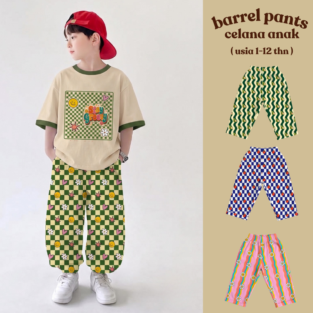 Celana Anak Barrel Pants Anak Santai "Groovy Style"