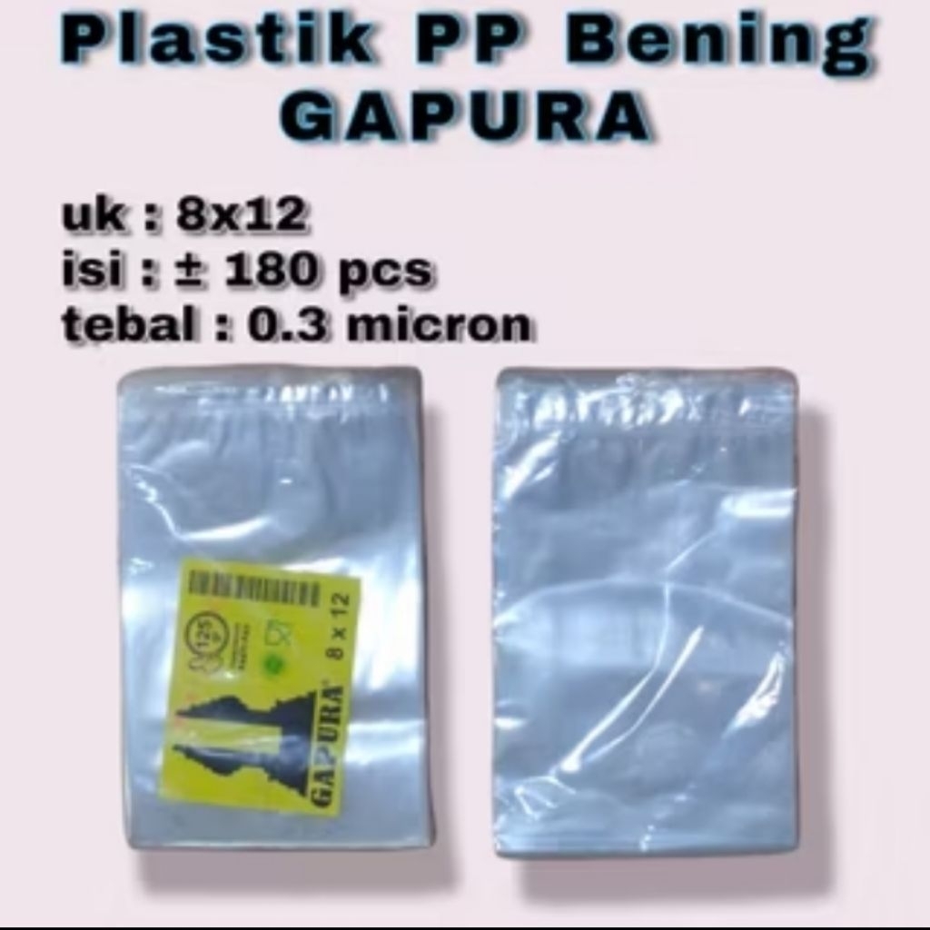Plastik PP Bening Uk 9X15 - 6X10/ Kantong Plastik PP bening/Plastik pp