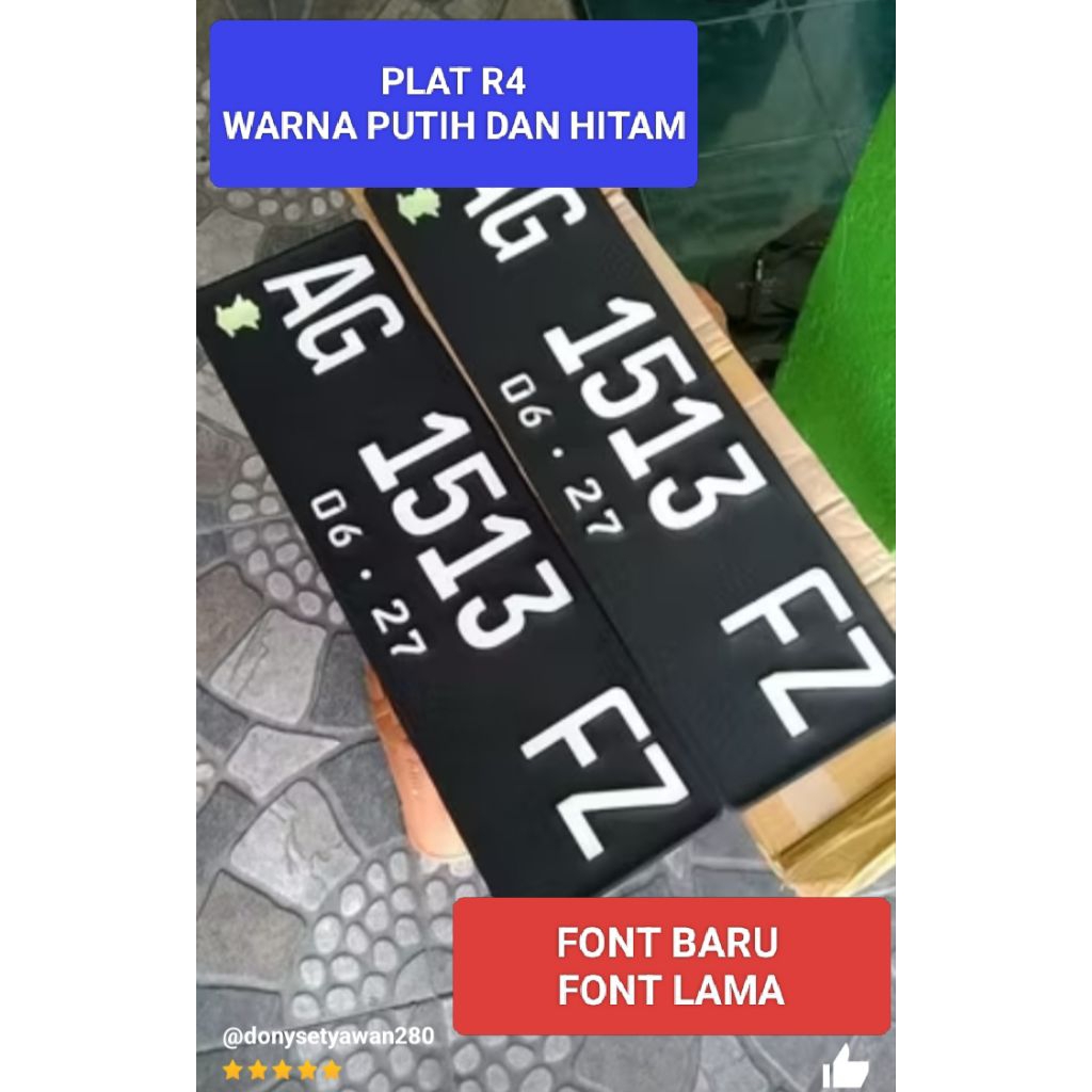 PLAT WARNA PUTIH // PLAT R4 // PLAT MOBIL