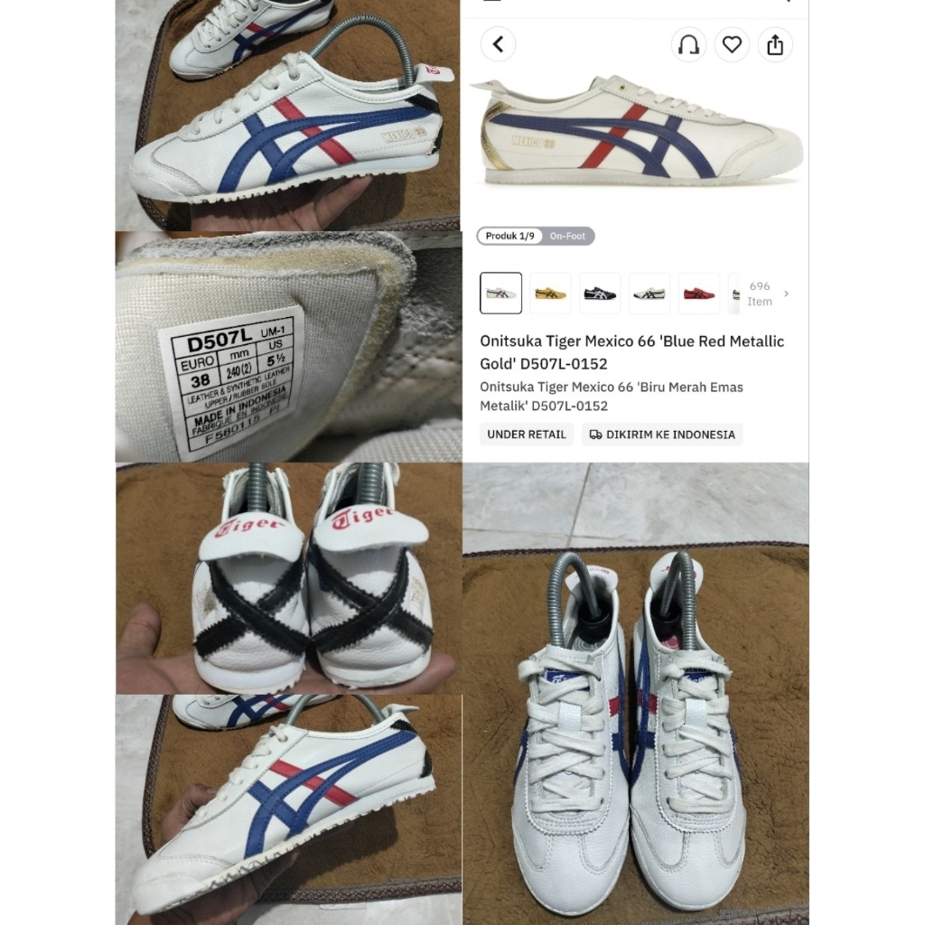 Sepatu Preloved Second Original Onitsuka Mexico 66 Size 38