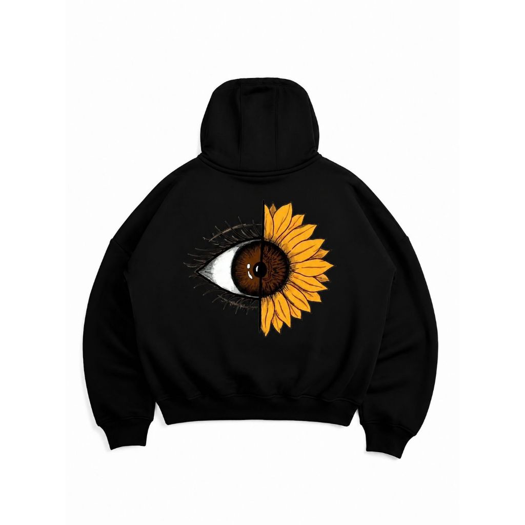 UNDEAD Hoodie Boxy Oversize Pria Wanita Tebal 280-300Gsm EYEFLOW HITAM Unisex hudi kece skena  cowok